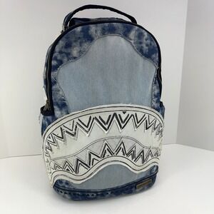 SPRAYGROUND x Sandflower A.i African Intelligence Denim Backpack Shark Mouth